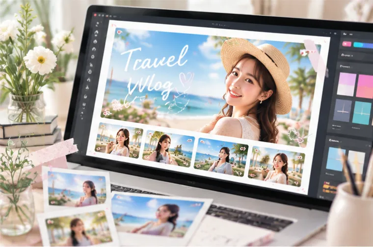 サムネイル画像をデザインしている画面