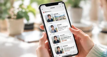 スマートフォンで動画編集の見積もりを見比べる様子